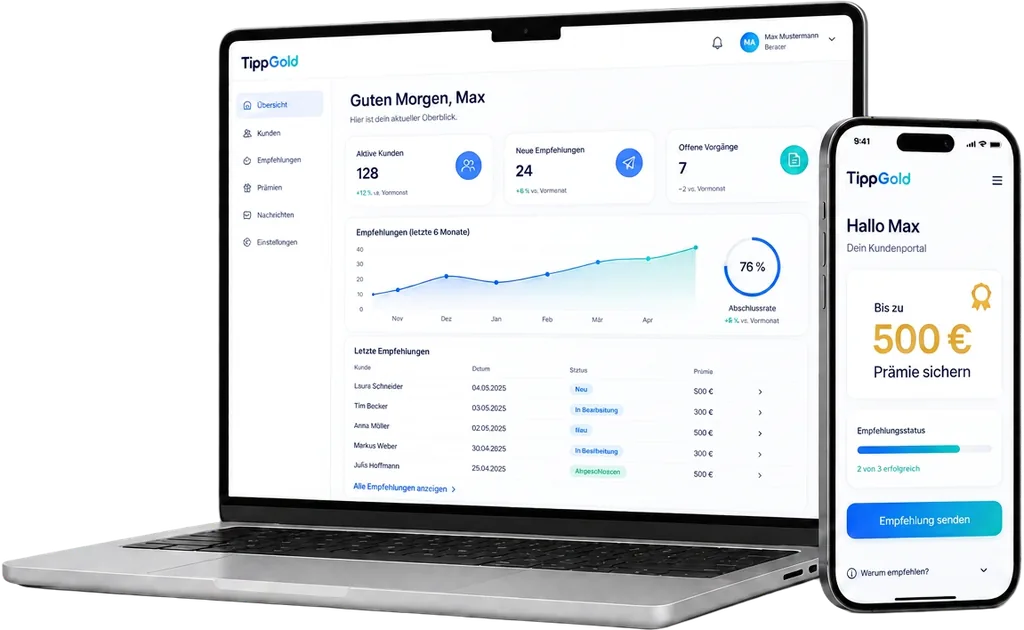 Tippgold Kundenportal für Tippgeber